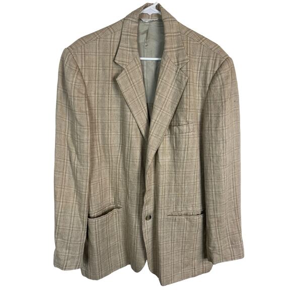 Gap Men's Linen Blazer Sport Coat M Medium Plaid AS IS Preppy Twee Project - Picture 2 of 9